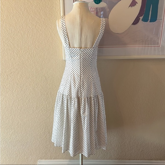 L’Academie Los Angeles Textured Cotton Square Neck Fit & Flare Midi Dress - Picture 4 of 12